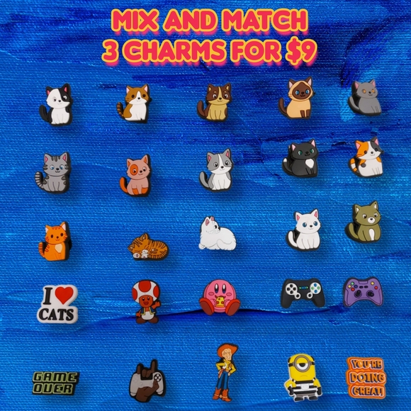 💖 3 Charms for $9💖 Cute Brown and White Cat Croc Charm - Jibbitz - Picture 2 of 3